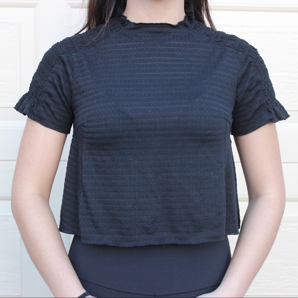 Free people black crop top